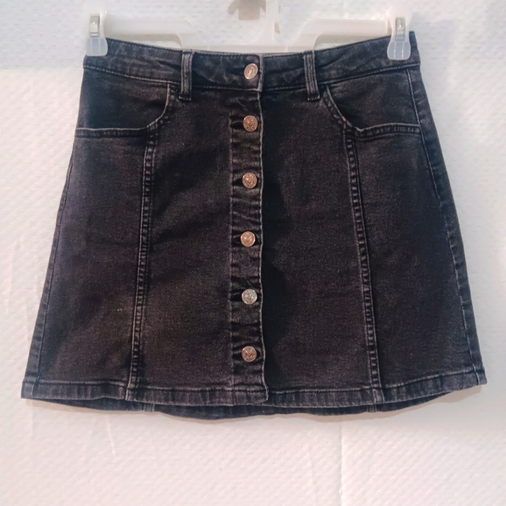 Mango Black Vicky Denim Mini Skirt